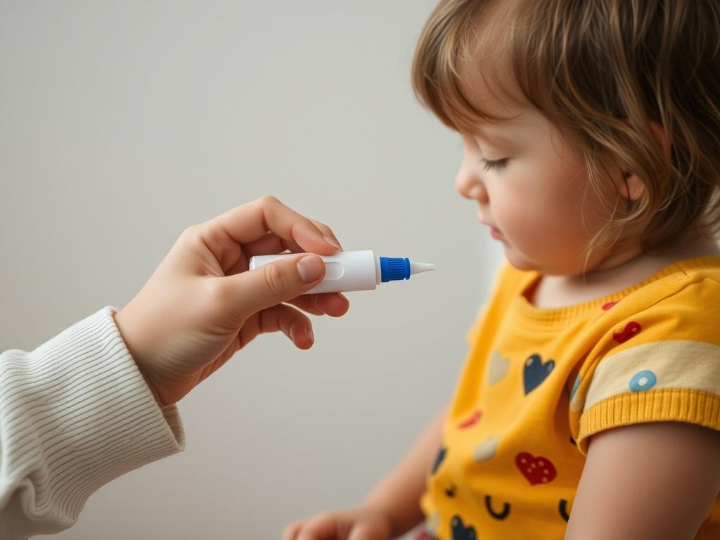 Blood sugar test in a child Blood sugar test in a childфото