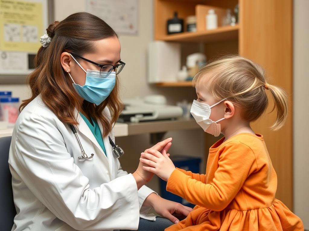 A pediatric immunologist helps childrenфото