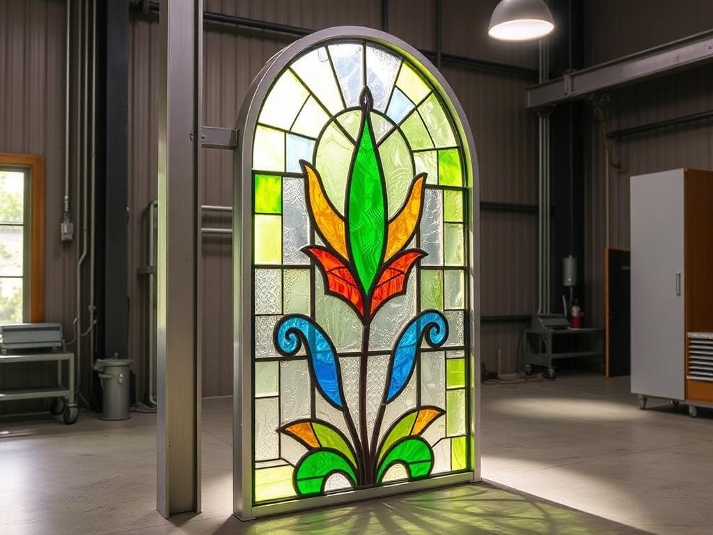 Recycling of aluminum systems and production of stained glassфото