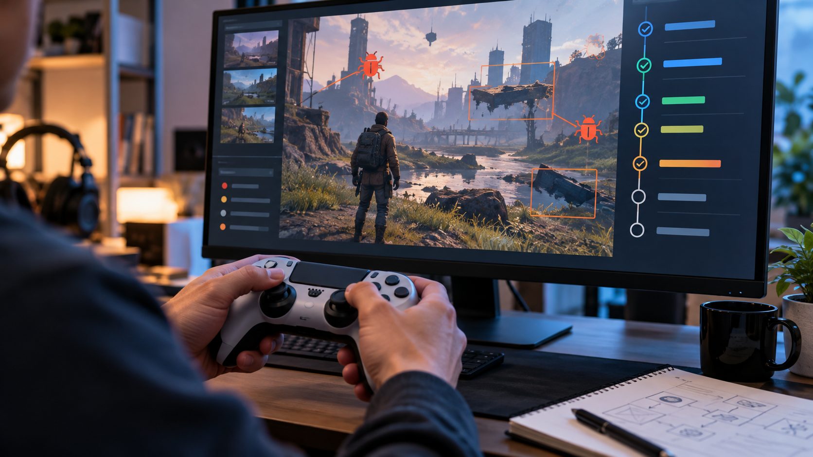 Игрок тестирует проект в раннем доступе и оценивает найденные ошибки